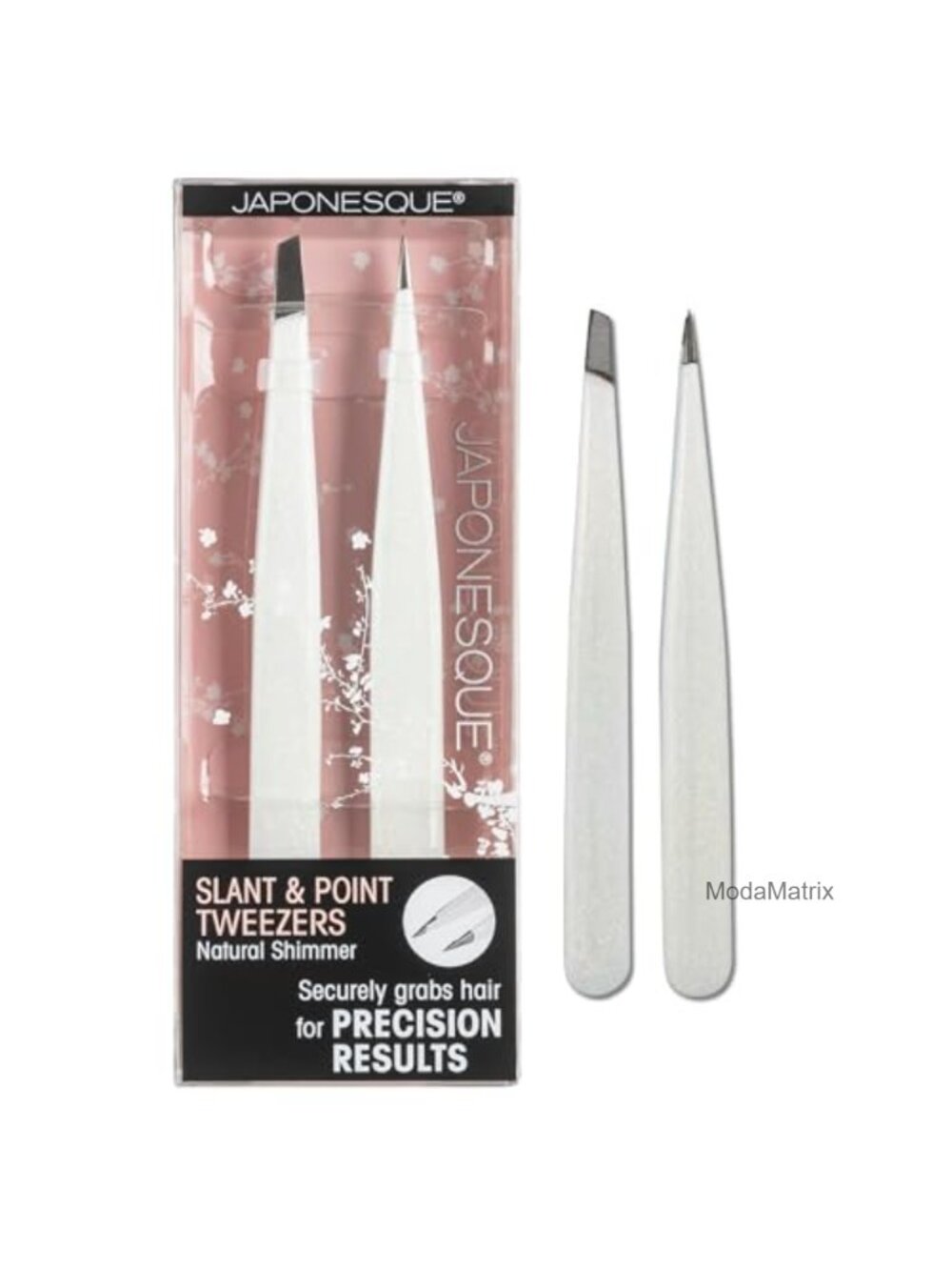 Precision Pointed & Slant Tweezers Set Hand Sharpened Stainless Steel Brow